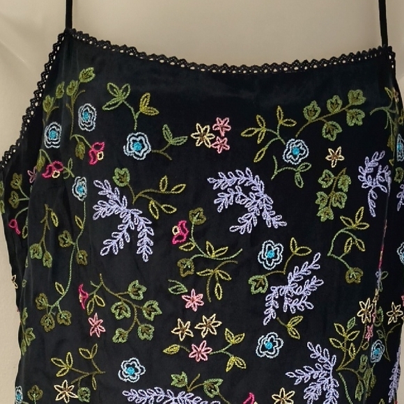 INC International Concepts Strapless Black Dress with Floral Embroidery - Picture 2 of 10